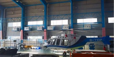 飛機維修倉庫降溫安裝工業省電空調-臥式射流機